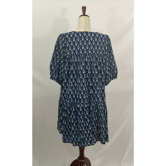 EMERSON FRY India Collection Sz M/L Marguerite Blue Isla Dress - Picture 7 of 16